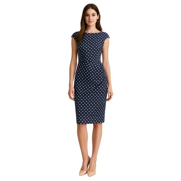 Miusol Black White Polka Dot Sheath Dress Size S EUC - Picture 1 of 4